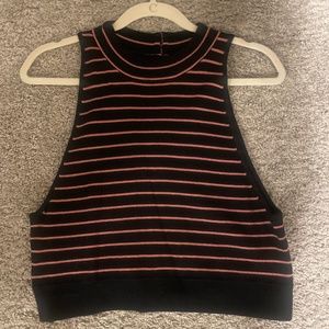 NWT Victoria’s Secret sleeveless crop shirt pink/black XL (fits like a M/L)